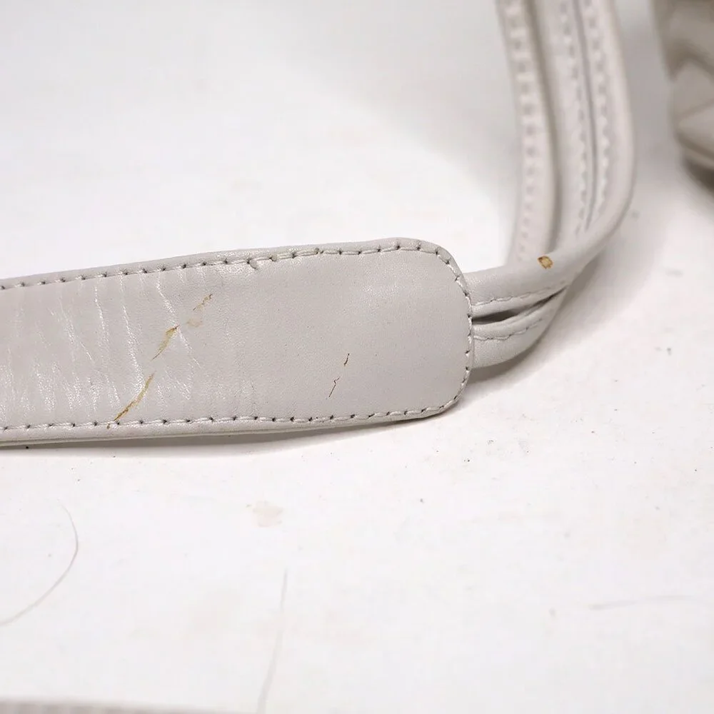 Vintage Valentino Orlandi Italy Cream Leather Bucket Shoulder Bag Quilted Body - Picture 8 of 15